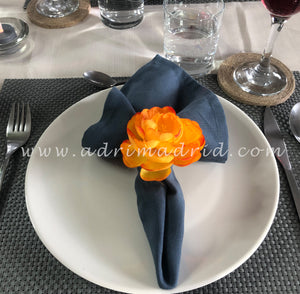 Floral Napkin Rings - Orange