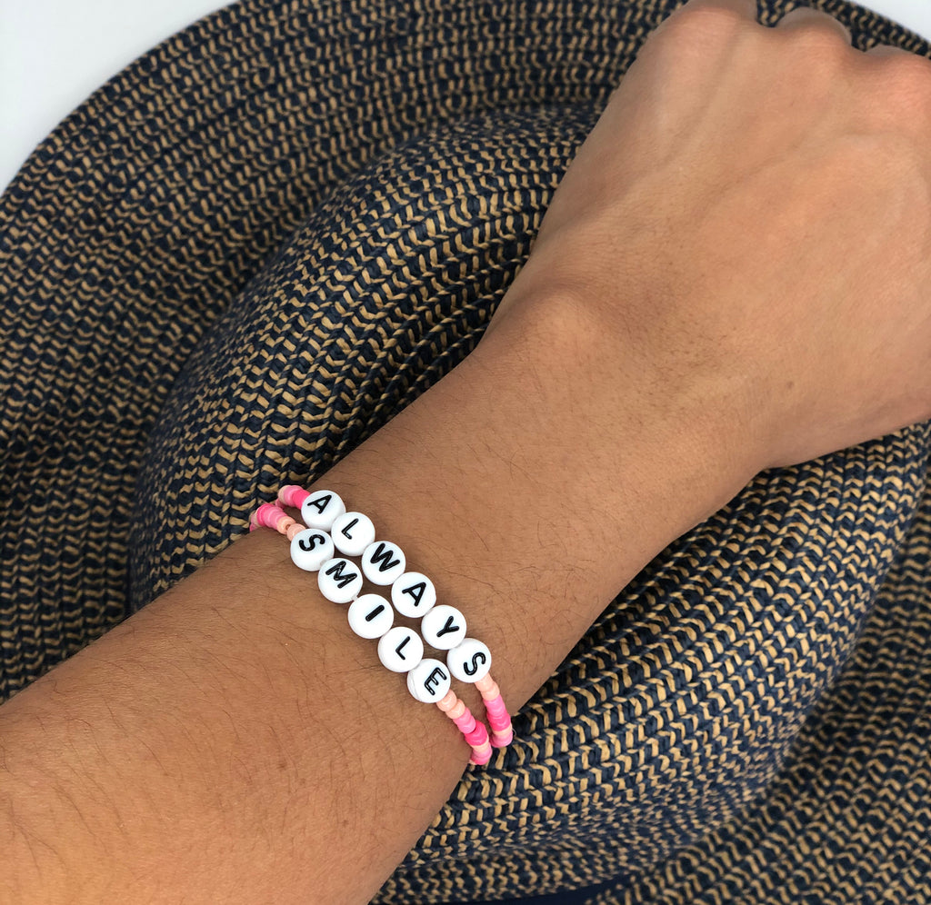 Letter Bracelet Pink
