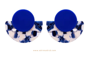 Half Moon Earrings - Blue