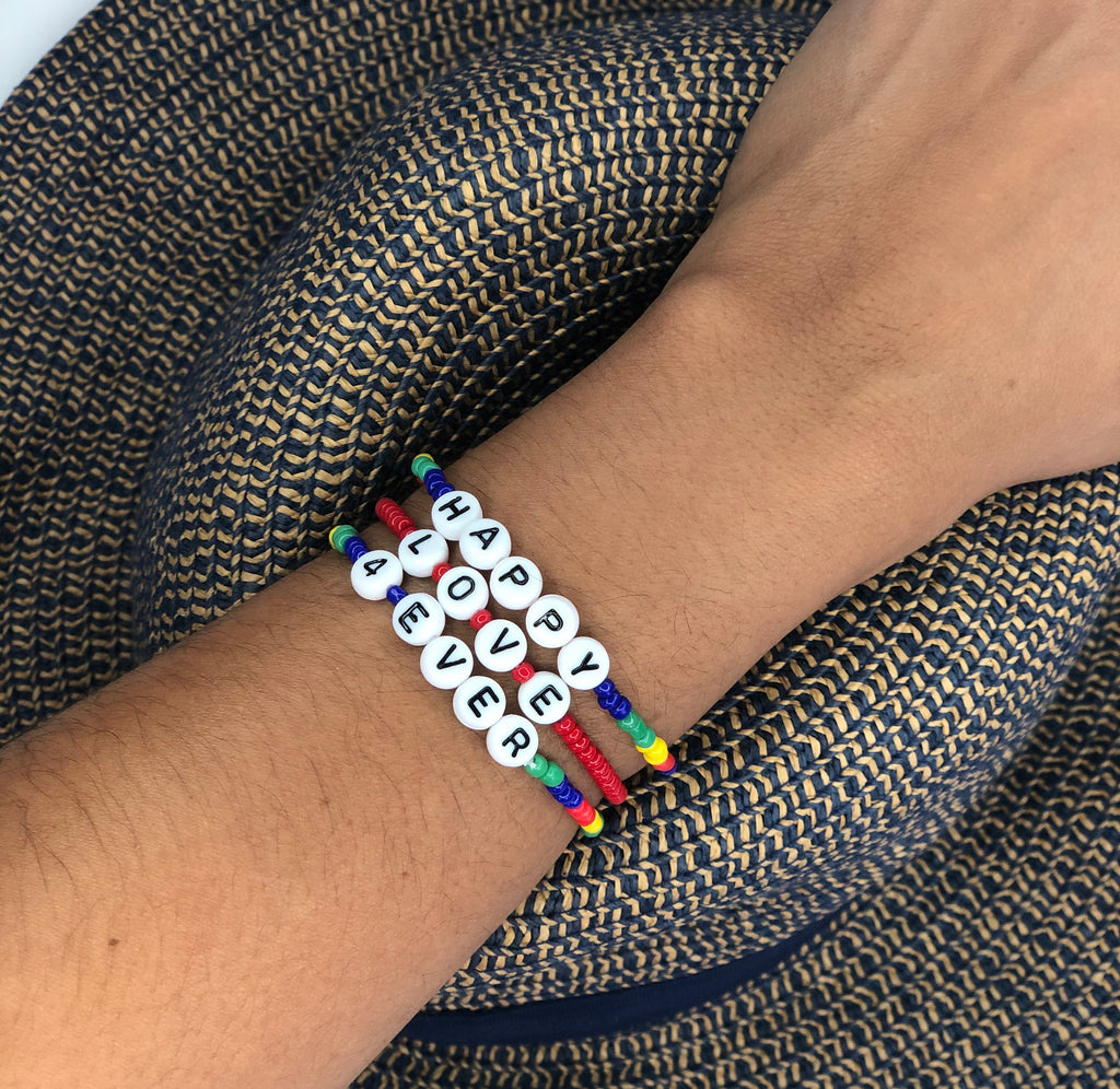 Letter Bracelet Rainbow & Red