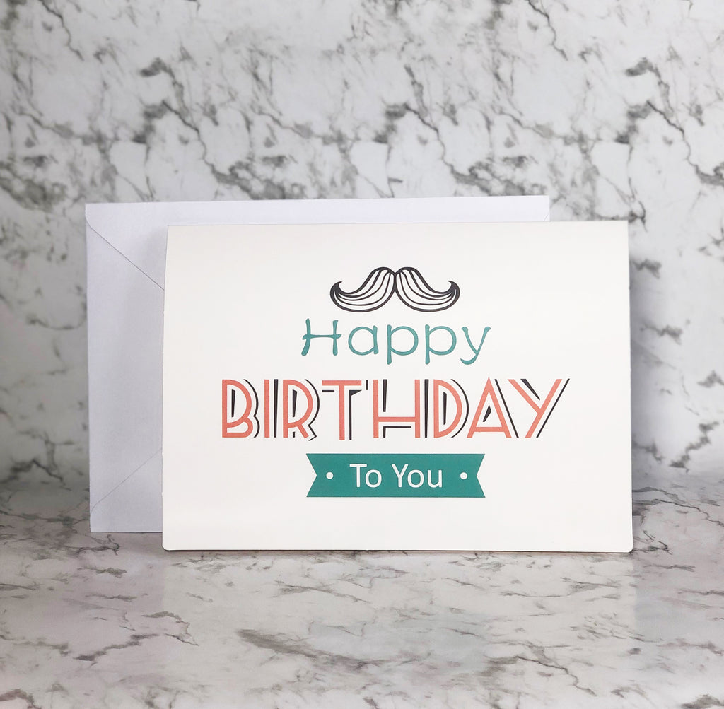 Birthday Card Moustache - Free with any Gift