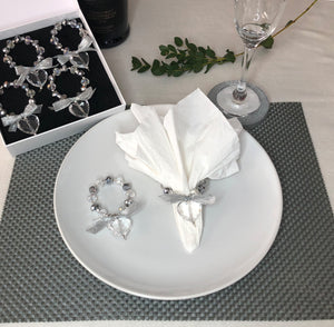 Heart Napkin Rings - Silver
