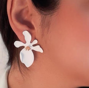 White Flower Earrings