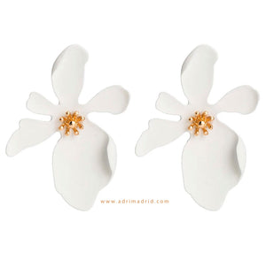 White Flower Earrings