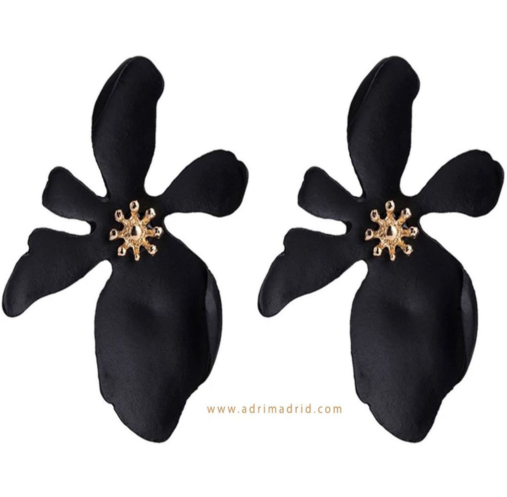 Black Flower Earrings
