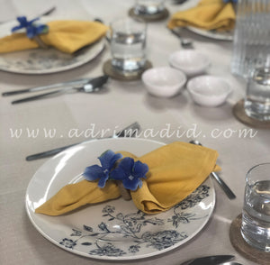 Floral Napkin Rings - Blue