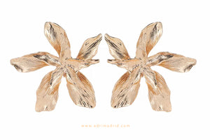 Fancy Flower Earrings - Gold Colour