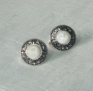 White Opals Earrings