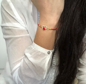 Red Heart Bracelet Cord