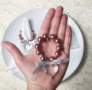 Heart Napkin Rings - Rose