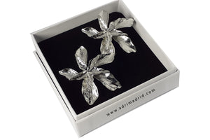 Fancy Flower Earrings - Silver Colour